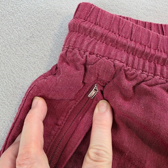 Athleta Retreat Linen Jogger Women's 12 TALL Drawstring Waist Pants Coffeeberry - Picture 2 of 11